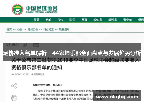足协准入名单解析：44家俱乐部全面盘点与发展趋势分析
